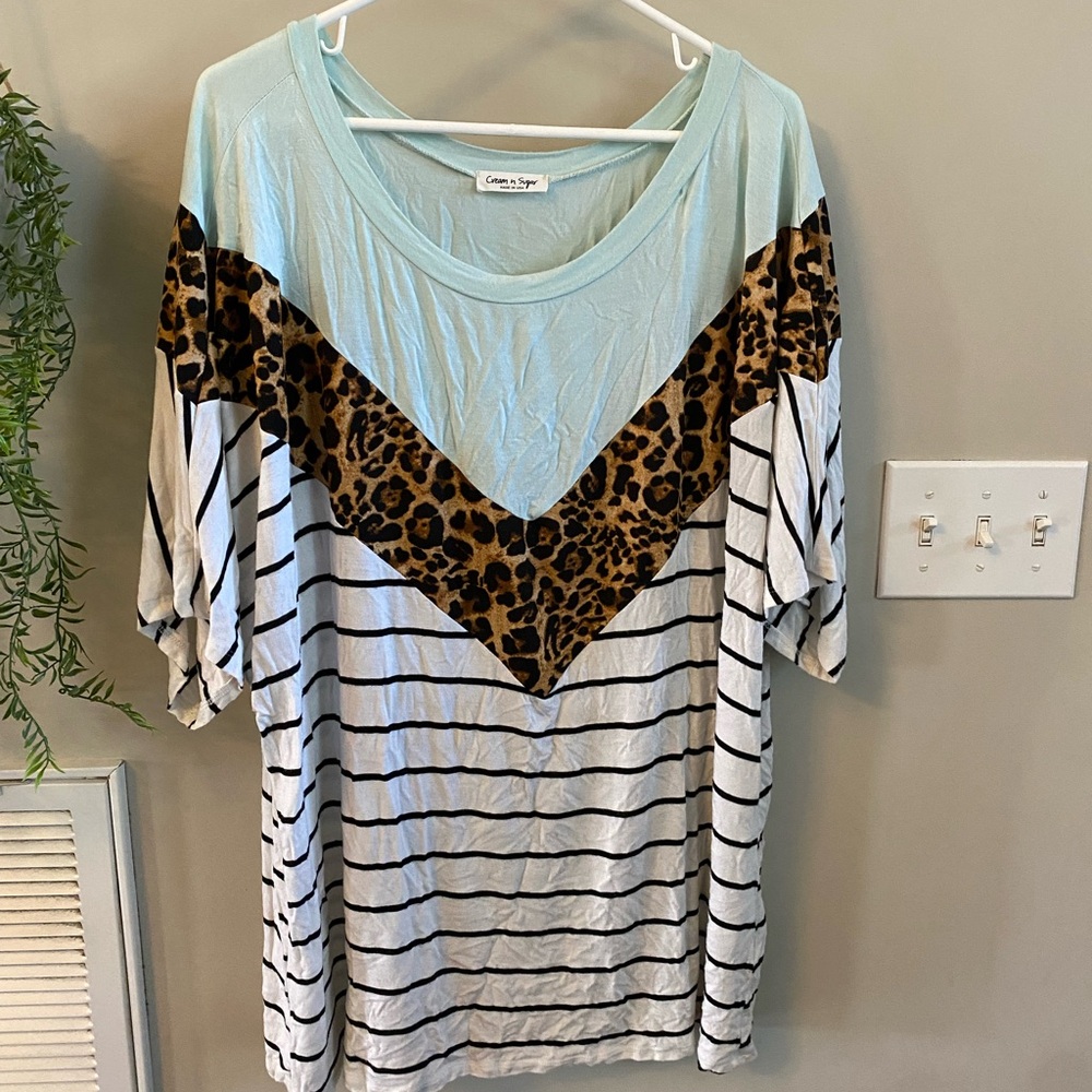 Cream & Sugar 3x Leopard Stripe Shirt